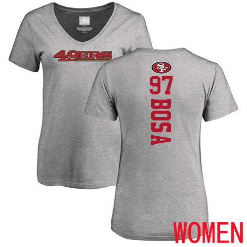 San Francisco 49ers Ash Women Nick Bosa Backer #97 NFL T Shirt->san francisco 49ers->NFL Jersey